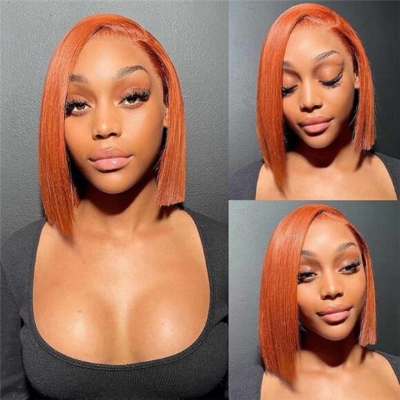 UCUVIC Ginger Lace Front Wigs Bob Wig 13x4 Frontal Glueless Wigs Human Hair Pre main image 5